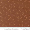 Image of Wellspring Dashed Dark Clay quilting cotton fabric by Fancy That Design House for Moda Fabrics. Features dots on a brown background. Cute Little Fabric Shop.