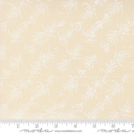 Image of Wellspring Branches Eggshell quilting cotton fabric by Fancy That Design House for Moda Fabrics. Features leaves on a cream background. Cute Little Fabric Shop.