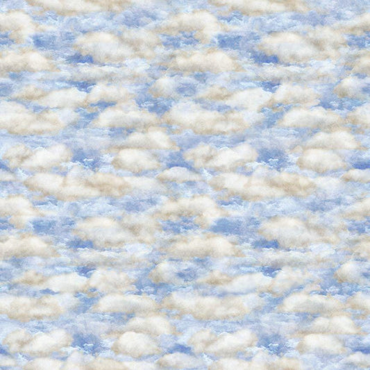 3-Yard-Cut - Flying High Clouds Blue Sky Fabric 108" WIDEBACK - 30054 - QT Fabrics Quilting Cotton Fabric