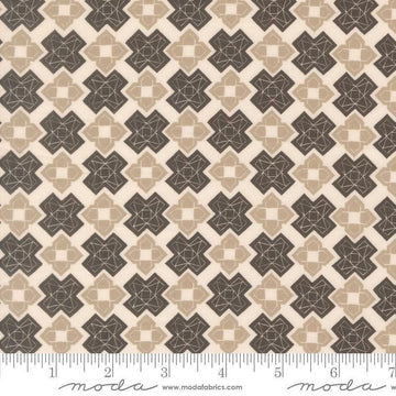 Image of Imprint Marble Floors Iron quilting cotton fabric by Sewn By Amy Schelle for Moda Fabrics. Features a geometric pattern on a cream background. Cute Little Fabric Shop.