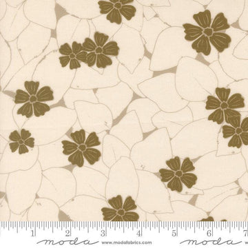 Image of Imprint Vines Ivory quilting cotton fabric by Sewn By Amy Schelle for Moda Fabrics. Features flowers on a cream background. Cute Little Fabric Shop.