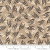Image of Imprint Dancing Palms Stone quilting cotton fabric by Sewn By Amy Schelle for Moda Fabrics. Features leaves on a brown background. Cute Little Fabric Shop.
