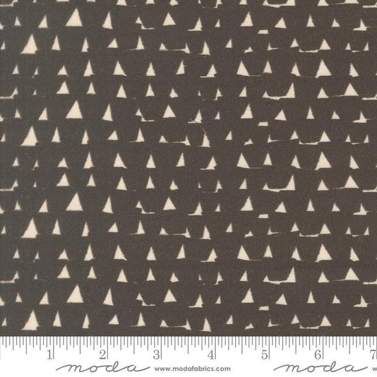 Image of Imprint Blocks Iron quilting cotton fabric by Sewn By Amy Schelle for Moda Fabrics. Features shapes on a brown background. Cute Little Fabric Shop.