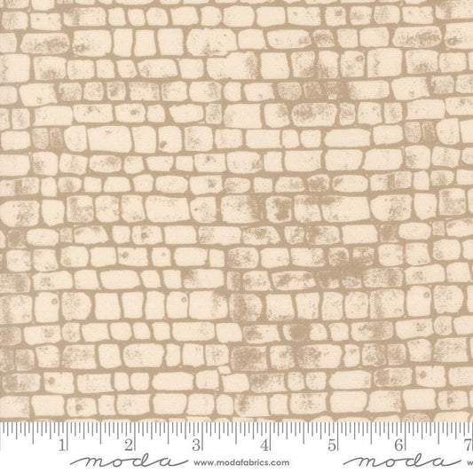 Image of Imprint Pathway Ivory quilting cotton fabric by Sewn By Amy Schelle for Moda Fabrics. Features squares on a cream background. Cute Little Fabric Shop.