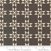 Image of Imprint Relics Iron quilting cotton fabric by Sewn By Amy Schelle for Moda Fabrics. Features a geometric pattern on a brown background. Cute Little Fabric Shop.