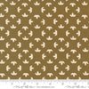 Image of Imprint Floral Bronze quilting cotton fabric by Sewn By Amy Schelle for Moda Fabrics. Features a geometric pattern on a brown background. Cute Little Fabric Shop.