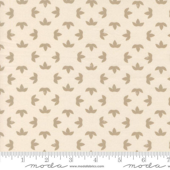 Image of Imprint Floral Ivory quilting cotton fabric by Sewn By Amy Schelle for Moda Fabrics. Features a geometric pattern on a cream background. Cute Little Fabric Shop.