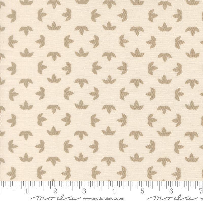 Image of Imprint Floral Ivory quilting cotton fabric by Sewn By Amy Schelle for Moda Fabrics. Features a geometric pattern on a cream background. Cute Little Fabric Shop.