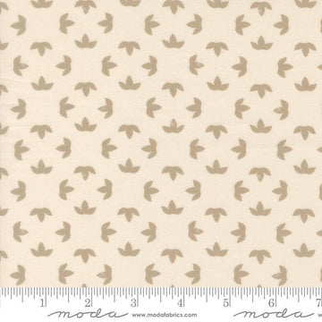 Image of Imprint Floral Ivory quilting cotton fabric by Sewn By Amy Schelle for Moda Fabrics. Features a geometric pattern on a cream background. Cute Little Fabric Shop.