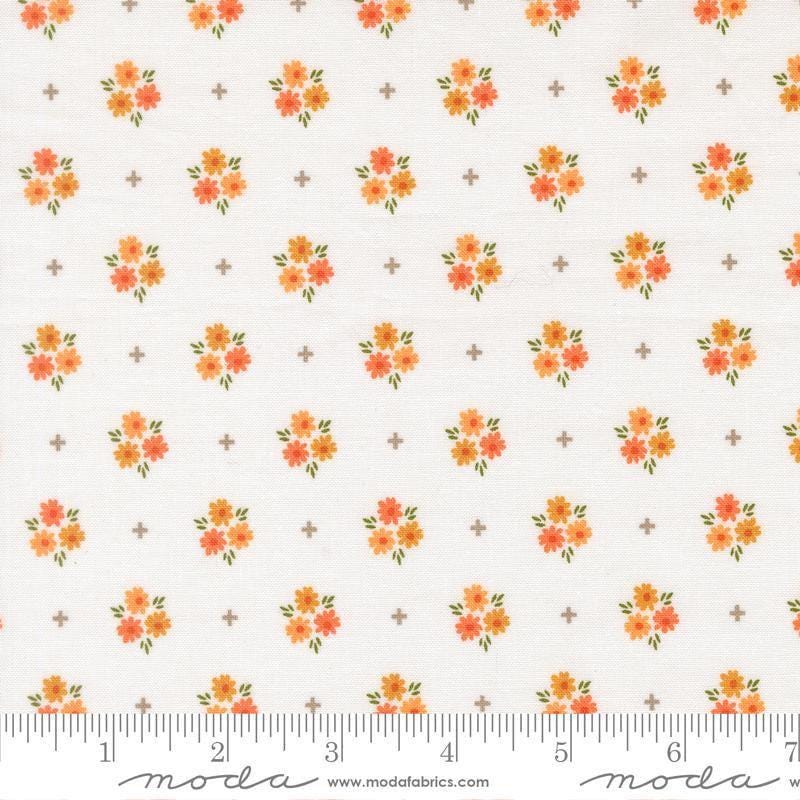 Image of Birch and Willow Blooms Cloud quilting cotton fabric by Sherri & Chelsi for Moda Fabrics. Features flowers on a white background. Cute Little Fabric Shop.