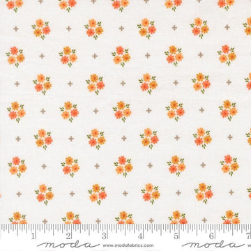 Image of Birch and Willow Blooms Cloud quilting cotton fabric by Sherri & Chelsi for Moda Fabrics. Features flowers on a white background. Cute Little Fabric Shop.