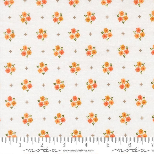 Image of Birch and Willow Blooms Cloud quilting cotton fabric by Sherri & Chelsi for Moda Fabrics. Features flowers on a white background. Cute Little Fabric Shop.