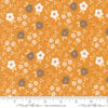 Image of Birch and Willow Mums Florals Golden quilting cotton fabric by Sherri & Chelsi for Moda Fabrics. Features flowers on a gold background. Cute Little Fabric Shop.