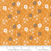 Image of Birch and Willow Mums Florals Golden quilting cotton fabric by Sherri & Chelsi for Moda Fabrics. Features flowers on a gold background. Cute Little Fabric Shop.