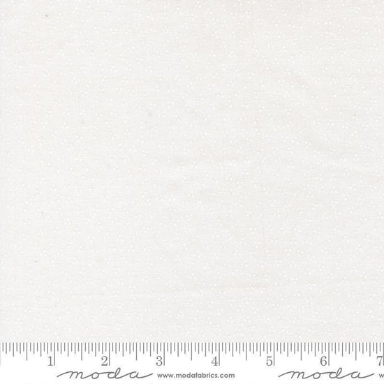 Image of Birch and Willow Spring Dot Cloud White quilting cotton fabric by Sherri & Chelsi for Moda Fabrics. Features dots on a white background. Cute Little Fabric Shop.