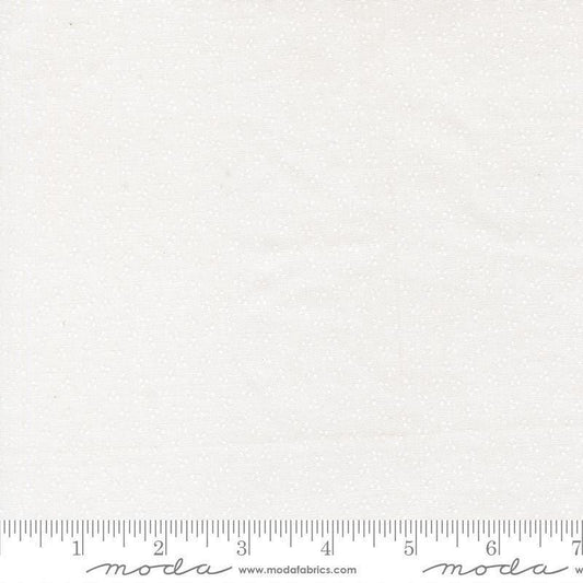 Image of Birch and Willow Spring Dot Cloud White quilting cotton fabric by Sherri & Chelsi for Moda Fabrics. Features dots on a white background. Cute Little Fabric Shop.
