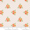 Image of Birch and Willow Autumn Cloud quilting cotton fabric by Sherri & Chelsi for Moda Fabrics. Features flowers and dots on a white background. Cute Little Fabric Shop.
