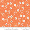 Image of Birch and Willow Mums Florals Pumpkin quilting cotton fabric by Sherri & Chelsi for Moda Fabrics. Features flowers on an orange background. Cute Little Fabric Shop.