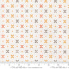 Image of Birch and Willow Orange Peel Cloud quilting cotton fabric by Sherri & Chelsi for Moda Fabrics. Features dots and shapes on a white background. Cute Little Fabric Shop.