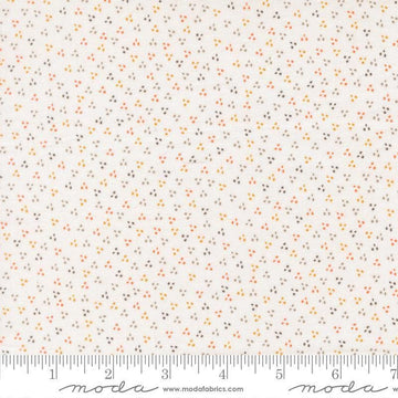 Image of Birch and Willow Spring Dot Cloud quilting cotton fabric by Sherri & Chelsi for Moda Fabrics. Features dots on a white background. Cute Little Fabric Shop.