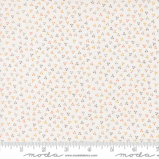 Image of Birch and Willow Spring Dot Cloud quilting cotton fabric by Sherri & Chelsi for Moda Fabrics. Features dots on a white background. Cute Little Fabric Shop.