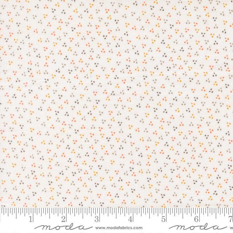 Image of Birch and Willow Spring Dot Cloud quilting cotton fabric by Sherri & Chelsi for Moda Fabrics. Features dots on a white background. Cute Little Fabric Shop.