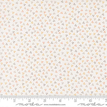 Image of Birch and Willow Spring Dot Cloud quilting cotton fabric by Sherri & Chelsi for Moda Fabrics. Features dots on a white background. Cute Little Fabric Shop.