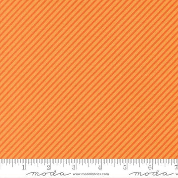 Image of Birch and Willow Stripe Amber quilting cotton fabric by Sherri & Chelsi for Moda Fabrics. Features stripes on an orange background. Cute Little Fabric Shop.