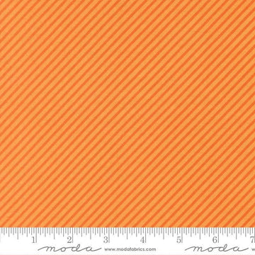 Image of Birch and Willow Stripe Amber quilting cotton fabric by Sherri & Chelsi for Moda Fabrics. Features stripes on an orange background. Cute Little Fabric Shop.