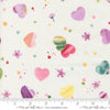 Image of Fleur The Love Soulmate Cloud quilting cotton fabric by Create Joy Project for Moda Fabrics. Features hearts on a white background. Cute Little Fabric Shop.