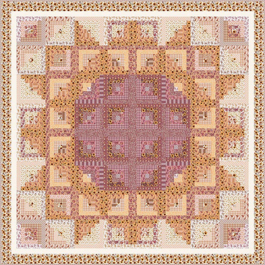 Sunflower in the Cabin Patch Quilt PATTERN Square Pattern - Riley Blake INSTRUCTIONS Only
