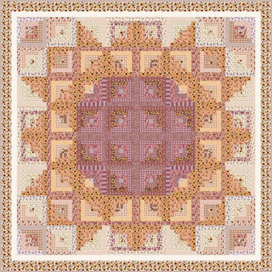 SALE Sunflower in the Cabin Patch Quilt PATTERN Square Pattern - Riley Blake INSTRUCTIONS Only