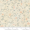 Image of Data Numerals Lovelace quilting cotton fabric by Janet Clare for Moda Fabrics. Features numbers on a cream background. Cute Little Fabric Shop.