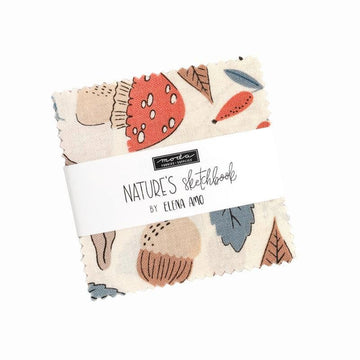 Natures Sketchbook Mini Charm Pack Plants Fabric - 39070MC - 42-Piece Precut - Moda Fabrics Quilting Cotton Fabric