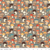 Image of Secret Garden Mushrooms Chestnut quilting cotton fabric by Amanda Castor for Riley Blake Designs. Features mushrooms on a gray background. Cute Little Fabric Shop.