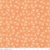 Image of Secret Garden Ginkgos Marmalade quilting cotton fabric by Amanda Castor for Riley Blake Designs. Features leaves on an orange background. Cute Little Fabric Shop.