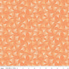 Image of Secret Garden Ginkgos Marmalade quilting cotton fabric by Amanda Castor for Riley Blake Designs. Features leaves on an orange background. Cute Little Fabric Shop.