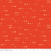 Image of Secret Garden Moon Phases Geranium quilting cotton fabric by Amanda Castor for Riley Blake Designs. Features moons on an orange background. Cute Little Fabric Shop.