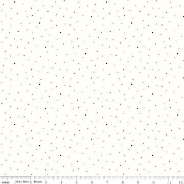 Image of Dapple Dot on Off White Halloween quilting cotton fabric by The RBD Designers for Riley Blake Designs. Features polka dots on a cream background. Cute Little Fabric Shop.