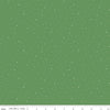 Image of Dapple Dot Clover quilting cotton fabric by The RBD Designers for Riley Blake Designs. Features polka dots on a green background. Cute Little Fabric Shop.