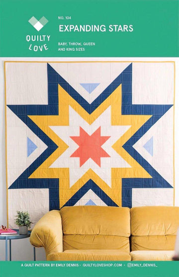 Expanding Stars Quilt PATTERN Multiple Sizes Pattern - Riley Blake INSTRUCTIONS Only