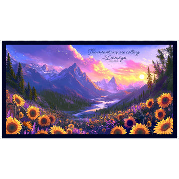 Mountains are Calling Panel Multi Blue Nature Fabric - 32187 - QT Fabrics Quilting Cotton Fabric