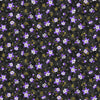 Image of Mountains are Calling Columbines Charcoal quilting cotton fabric by Claudia McKinney for QT Fabrics. Features flowers on a black background. Cute Little Fabric Shop.