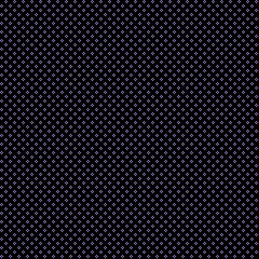 Image of Mountains are Calling Dot Geo Black quilting cotton fabric by Claudia McKinney for QT Fabrics. Features polka dots on a black background. Cute Little Fabric Shop.