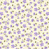 Image of Mountains are Calling Columbines Buttercream quilting cotton fabric by Claudia McKinney for QT Fabrics. Features flowers on a cream background. Cute Little Fabric Shop.