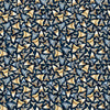 Image of Into the Deep Shark Teeth Mediterranean quilting cotton fabric by Morris Creative Group for QT Fabrics. Features teeth on a blue background. Cute Little Fabric Shop.