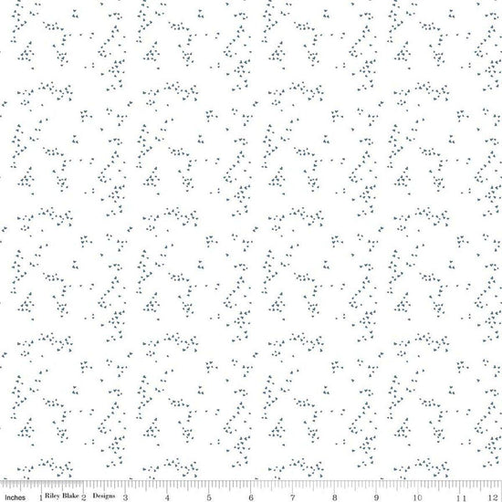 Image of Petals & Hazel Hearts Off White quilting cotton fabric by Simple Simon & Company for Riley Blake Designs. Features hearts on a white background. Cute Little Fabric Shop.