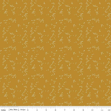 Image of Petals & Hazel Hearts Butterscotch quilting cotton fabric by Simple Simon & Company for Riley Blake Designs. Features hearts on a gold background. Cute Little Fabric Shop.