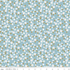 Image of Petals & Hazel Blossoms Dream quilting cotton fabric by Simple Simon & Company for Riley Blake Designs. Features flowers on a blue background. Cute Little Fabric Shop.