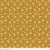 Image of Petals & Hazel Flutter Butterscotch quilting cotton fabric by Simple Simon & Company for Riley Blake Designs. Features butterflies on a gold background. Cute Little Fabric Shop.